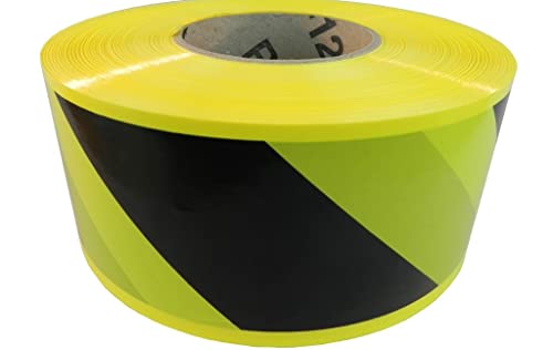GGR Supplies BRC-80 Non-Adhesive Polyethylene Identification Barricade Film Tape Ideal for Hazardous Areas & Safety Identification. 3 Inch X 1000 Ft.